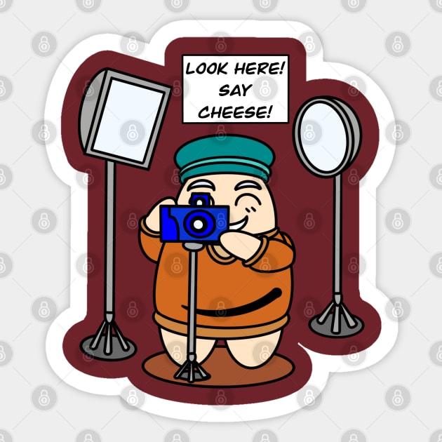 Look here! Say cheese! colour Sticker by Andrew Hau